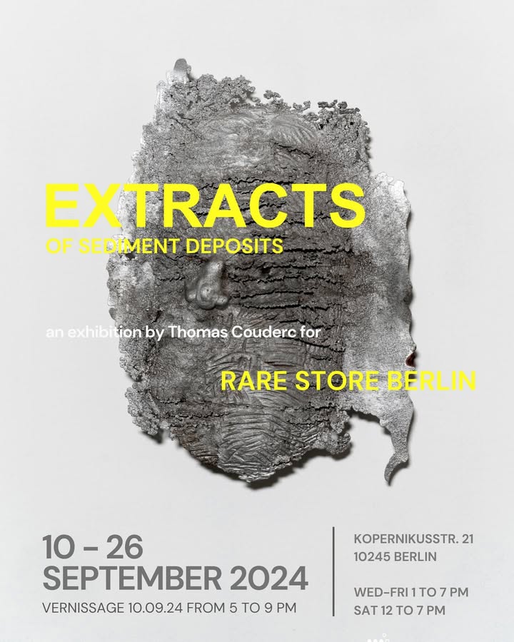 Exhibition poster for Extracts of Sediment Deposits by Thomas Couderc